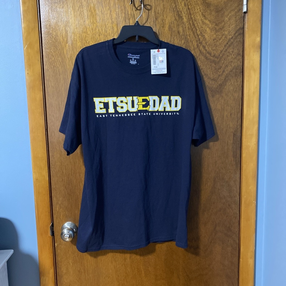 Champion ETSU Dad T Shirt East Tennessee State University Navy Blue XL CT1000190